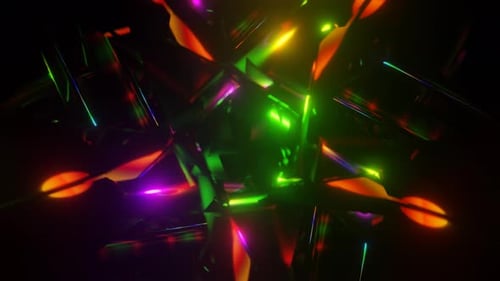 Pulsating Star Shape Surreal Futuristic Multicolor Psychedelic Hypnotic VJ Seamless Loop