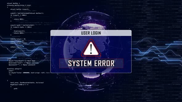 System Error Text and User Login Interface Futuristic Interface, Loop ...