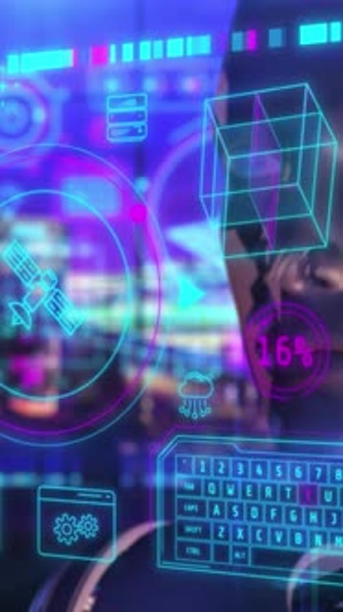 Infographics on the Virtual Panel in Front of the Android