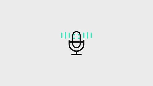Minimalist Animated Microphone Icon with Sound Wave