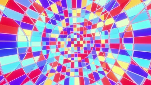 Abstract disco ball flickers colorfully looped as a background for a nightclub 3d render. Vj loop