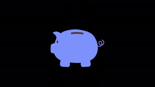 Geld sparen in einer Bankanimation 4K auf Alpha