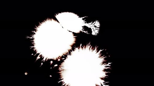 Abstract White Ink Spreading on Black Background