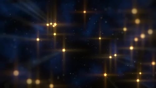 Golden Twinkling Stars and Bokeh Particle Animation