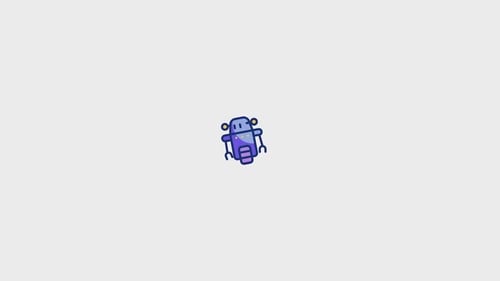 Animated Winking Robot Icon in Flat Design
