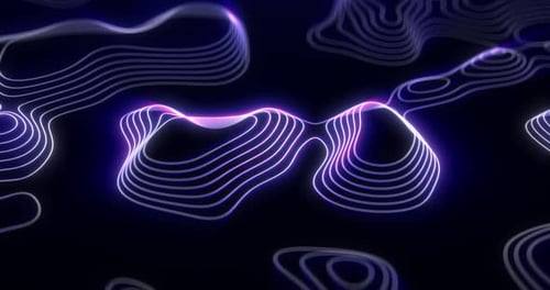 Animierte topographische Konturkarte. abstrakte Kartografie, Landschaft