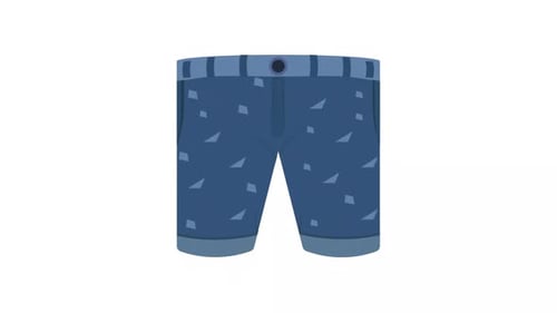 Flat Design Blue Shorts Fashion Animation