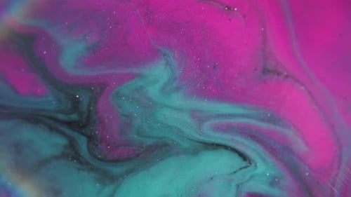 Liquid blend of teal and fuchsia colors
