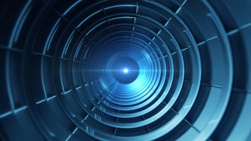 Journey Through A Futuristic Light Tunnel