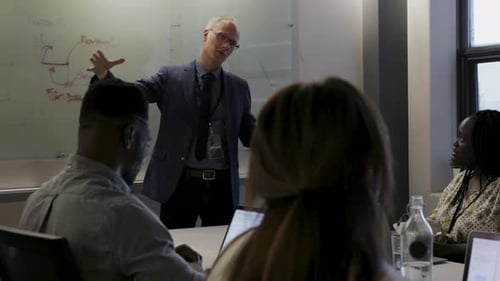 Business Meeting Presentation in Modern Office