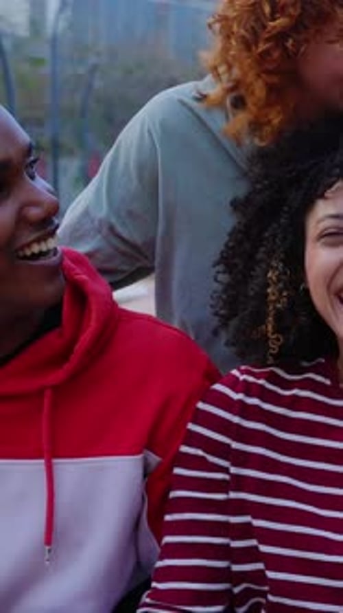 Group of Friends Smiling in the City