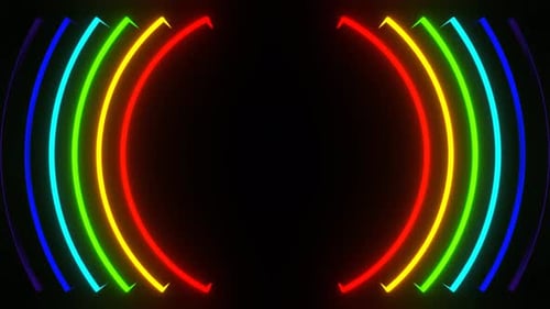 Multicolor Neon Light Waves Background Vj Loop In 4K