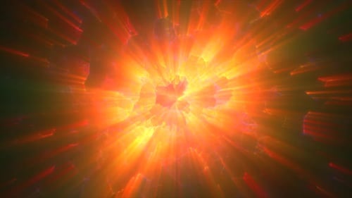 Abstract spiral tunnel of flying glowing magical whirl particles bokeh circles of multicolored