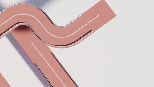 Seamless 3D Loop of Stylized Cartoon Cars Driving on Abstract Roads
