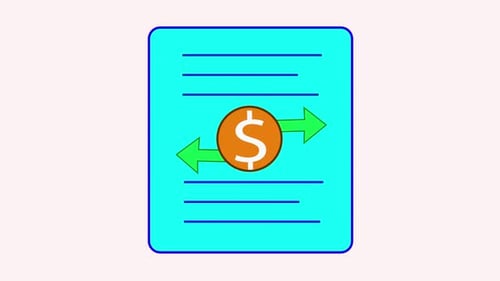 Flat Design Animated Financial Transaction Document Icon