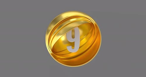 Paquete de animación 3D de nueve números en bucle