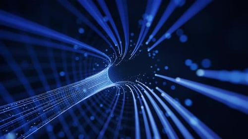 Flowing digital lines with cyberspace background