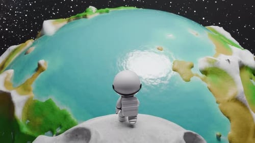Cartoon Astronaut Loop Animation Satisfying Video