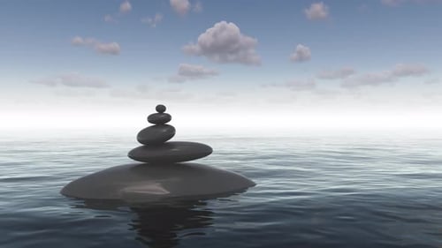 Eines der Symbole des Zen-Buddhismus sind Steine mitten im Wasser.