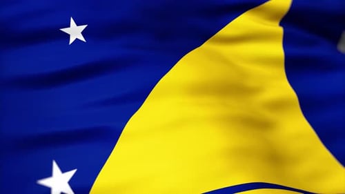Realistic Tokelau National Flag Waving with Textured Fabric