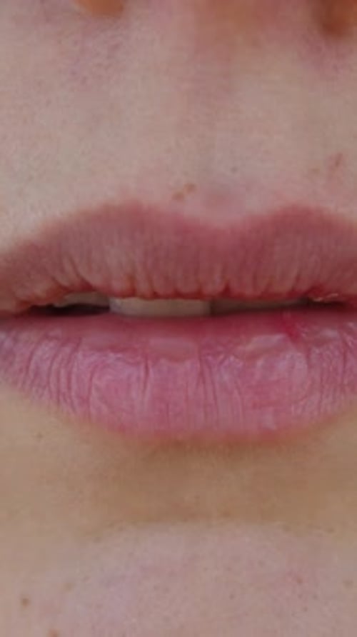 Extreme Close Up Of a Person's Lips