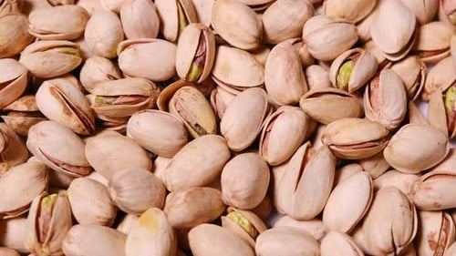 Heap of Pistachios Zooming In, Fresh Nuts