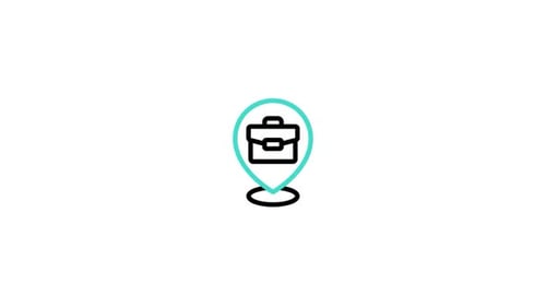 Animated Minimalist Briefcase Location Pin Icon