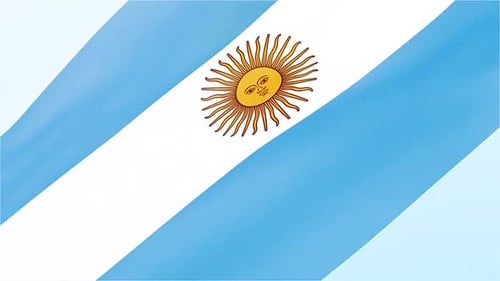 Waving Argentina Flag Realistic Loop Animation