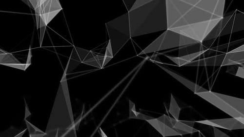 Animationsdesign mit geometrischen Verbindungspunkten und Partikelelementen