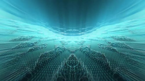 Futuristic Digital Wireframe Landscape Motion Background