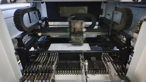 Automated Robotic Machine Assembling Electronic Components