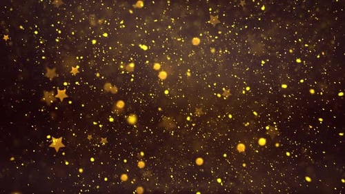 Golden Stars and Particles Glitter Overlay Background Animation