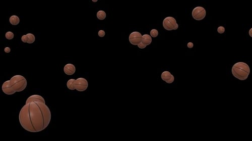 Pelotas de baloncesto que rebotan y giran
