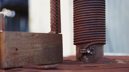 Rusty Metal Forming Machine in Industrial Setting
