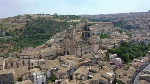 Aerial View of Noto Baroque old town in Island of Sicily Italy