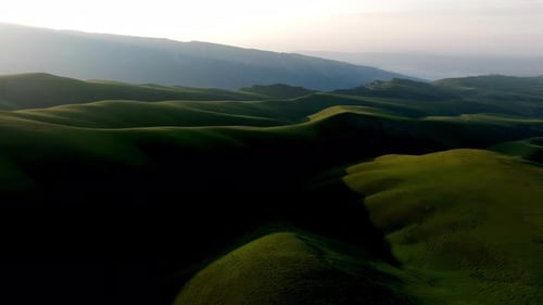 Green Hills in a Mountainous Area Aerial Photography of Green Landscapes