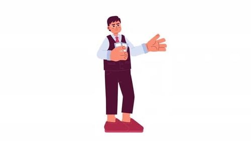 Zeichentrickanimation für männliche Flugbegleiter
