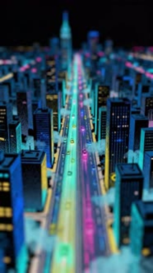 Artere néon de la ville