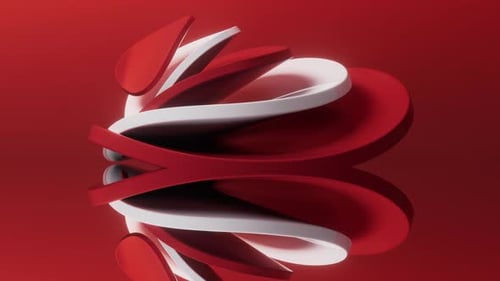 Fond géométrique abstrait à courbe rouge