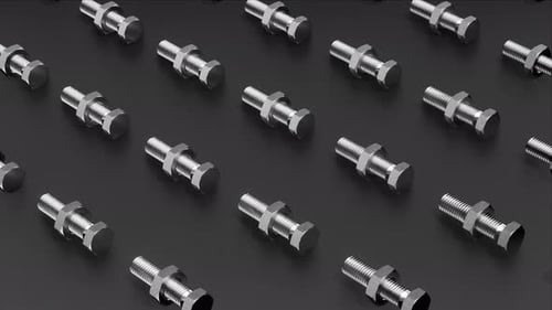 Hintergrundschleife für die Montage von Muttern und Schrauben aus Metall