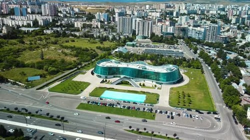 Glass Facade of the Ministry of Internal Affairs in Tbilisi From Above