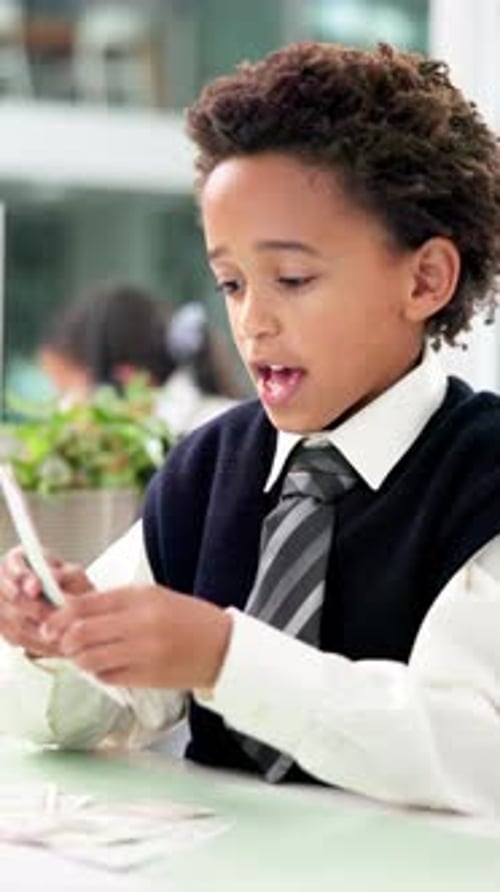 Business, child or counting money in office for financial literacy, childhood investment or pretend