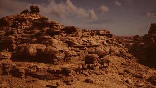 Radiant Sandstone Plateau Displaying Complex Geological Stratification Patterns