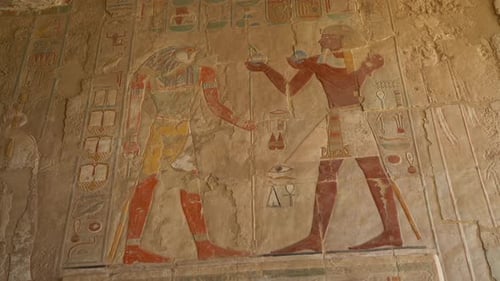 Ancient Egyptian Wall Paintings in the Temple of Hatshepsut