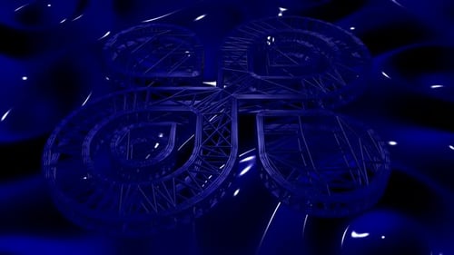 Abstract Blue Wireframe Geometric Shape Loop Background