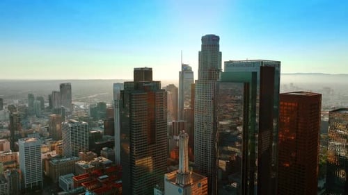 Going down in the downtown of Los Angeles, California, USA.