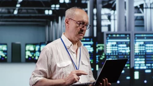 Executive Doing Regular Server Checking