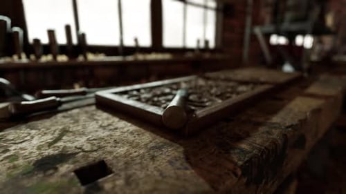Traditional Old Carpenter Workshop Interior