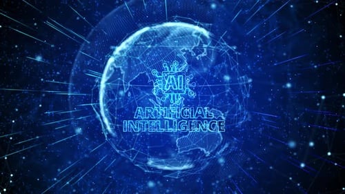 Künstliche Intelligenz, digitale globale Technologie, weltweite Netzwerkverbindungen, Hintergrund