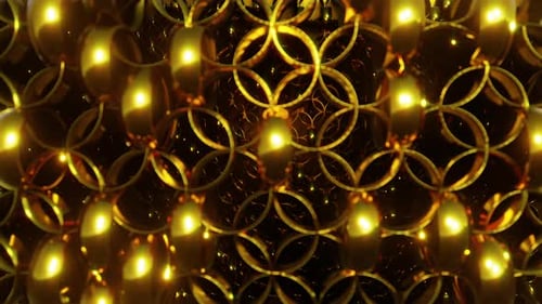 Goldfarbenes nahtloses geometrisches Kreismuster 03 4K